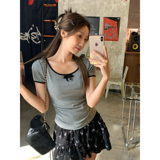 round off-shoulder slim Top