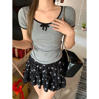 round off-shoulder slim Top