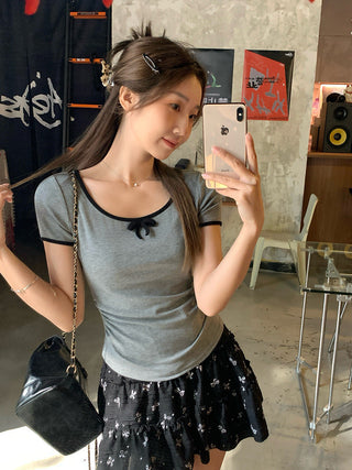 round off-shoulder slim Top
