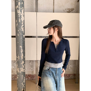 dark blue fake Top