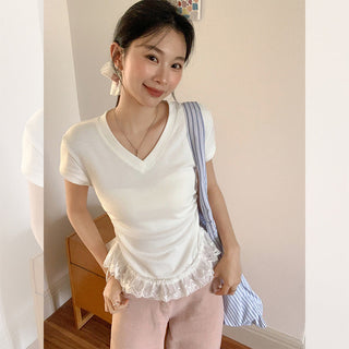 sweet hem lace Top