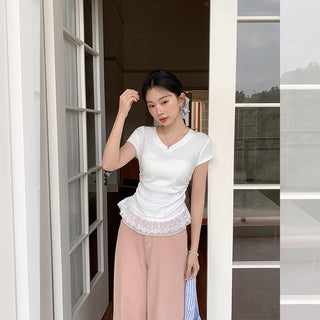 sweet hem lace Top