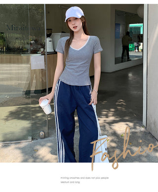 light blue stripe Top