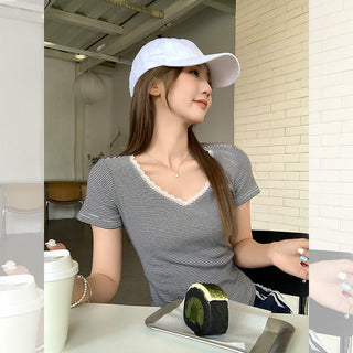light blue stripe Top