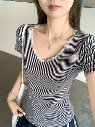 light blue stripe Top