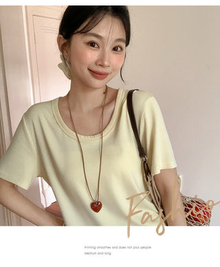 Korean U-collar shoulder Top