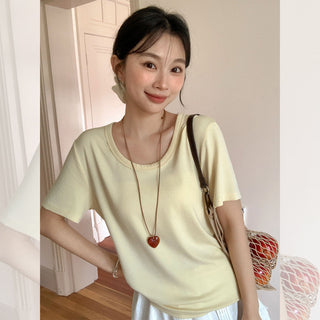 Korean U-collar shoulder Top