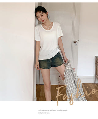 Korean U-collar shoulder Top