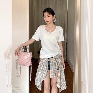 Korean U-collar shoulder Top