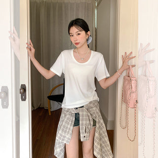 Korean U-collar shoulder Top