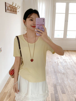 Korean U-collar shoulder Top