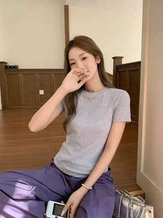 pure round neck Top