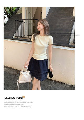 pure round neck Top