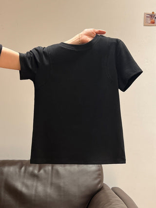 pure round neck Top