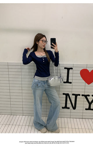 fake floral shoulder Top