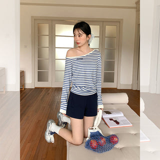 Korean diagonal striped  Top