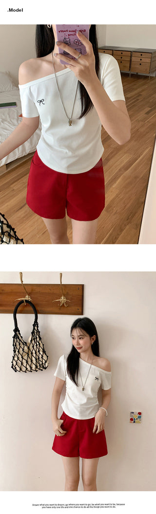 pure shoulder bow Top