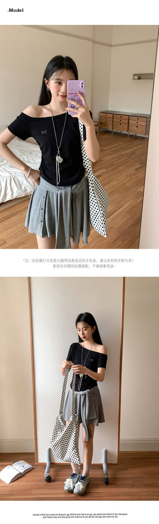 pure shoulder bow Top