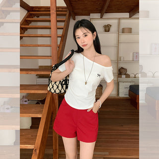 pure shoulder bow Top