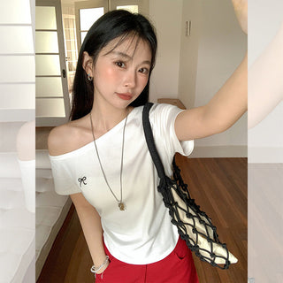 pure shoulder bow Top