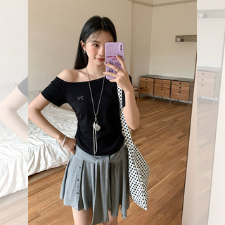 pure shoulder bow Top
