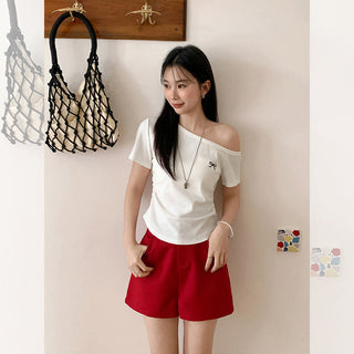 pure shoulder bow Top