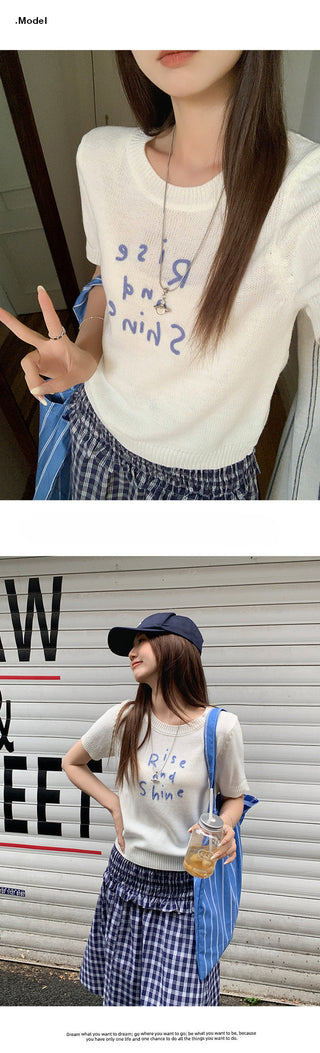 sweet contrast embroidery Top
