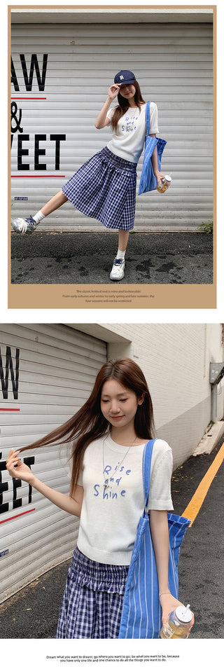 sweet contrast embroidery Top