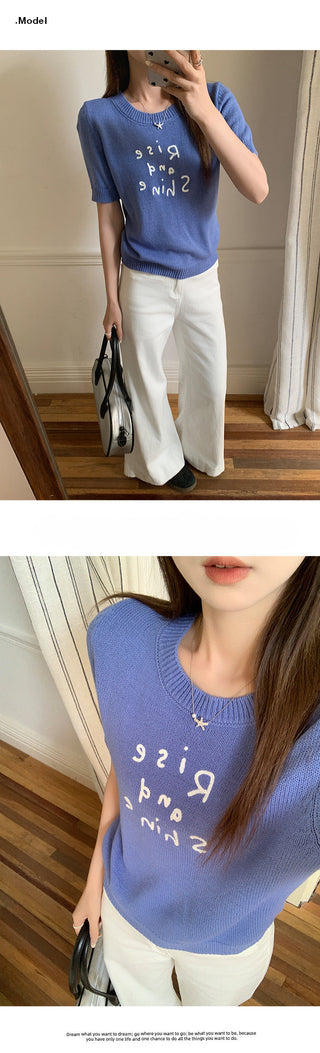 sweet contrast embroidery Top