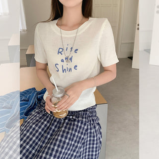 sweet contrast embroidery Top