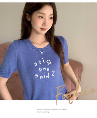 sweet contrast embroidery Top