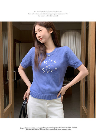 sweet contrast embroidery Top