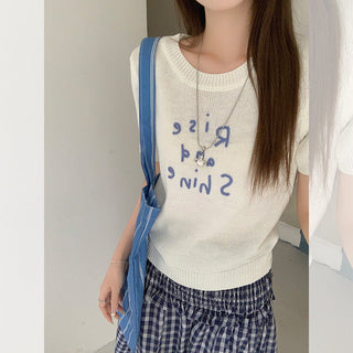 sweet contrast embroidery Top