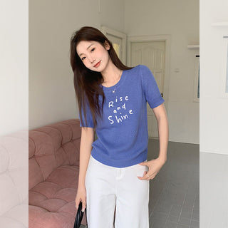 sweet contrast embroidery Top