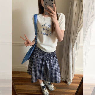 sweet contrast embroidery Top