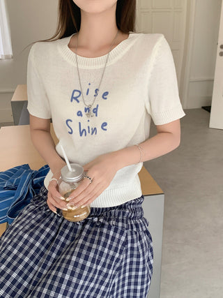 sweet contrast embroidery Top