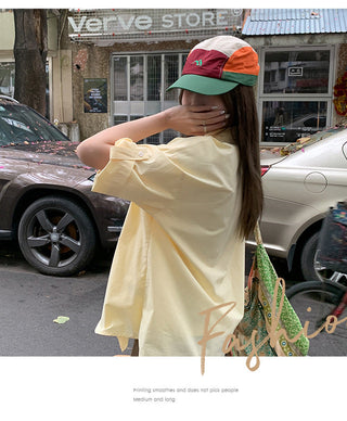 high-end loose yellow Shirt