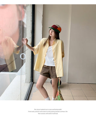 high-end loose yellow Shirt