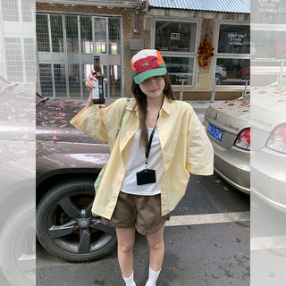 high-end loose yellow Shirt