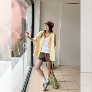 high-end loose yellow Shirt