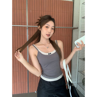 fake contrast patchwork Top
