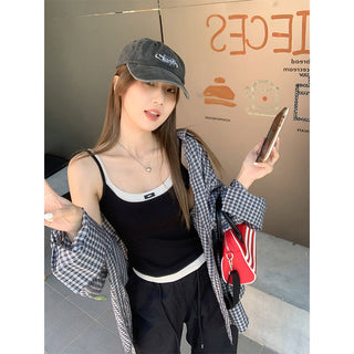 fake contrast patchwork Top