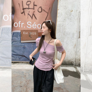 pure one-shoulder pleated Top