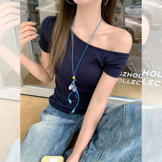pure one-shoulder pleated Top