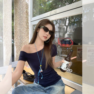 pure one-shoulder pleated Top