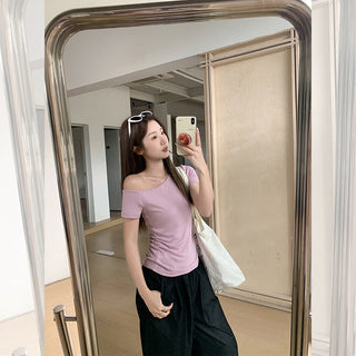 pure one-shoulder pleated Top