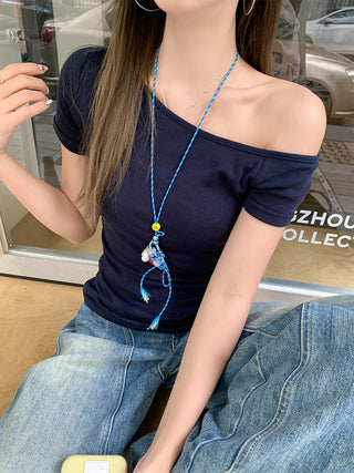 pure one-shoulder pleated Top