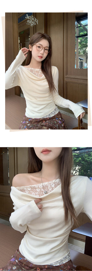pure lace diagonal Top