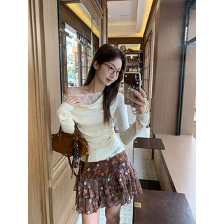 pure lace diagonal Top