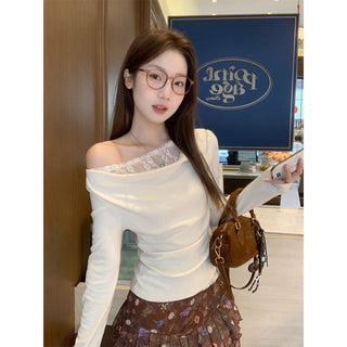 pure lace diagonal Top